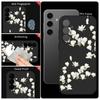 Funda Protectora de Silicona Líquida Blanca Flor de Magnolia Todo Incluido para Teléfono Móvil Samsung S26Ultra S24Fe Anti-Caídas A55