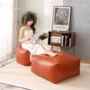 Taburete de Almacenamiento Cuero PU Futón Hogar Piso Dormitorio Tatami Bolsa Ropa Vieja Perezoso Taburete Cambia Zapatos Estilo Americano Cambio de Estación