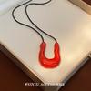 Bloguera surcoreana con collar de anillo de herradura en forma de U, diseño de personalidad sencilla, estilo nicho, cadena de suéter versátil.