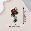 Patches bordados estilo punk de venda quente transfronteiriços com flores vintage, caveiras e laços, apliques decorativos para roupas com adesivo termocolante