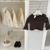 LeEn bebêDuas maneiras de usar! Conjunto Original de Top com Gola de Renda Estilo Coreano e Macacão de Lã para Meninas Outono/Inverno