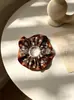 Atacado em estoque elásticos de cabelo retrô com estampa de leopardo, scrunchies, presilhas de cabelo florais da moda, elásticos de cabelo direto do fabricante
