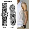 Adesivo de tatuagem de ervas com anel de braço, à prova d'água, duradouro, personalidade, moderno, espinhos, onda, braço, pescoço, adesivo de tatuagem semipermanente