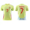 Jaqueta de peça única reserva da Espanha 2024 Traje de futebol da Copa da Europa 7 Morata 19 Yamal camisa amarela