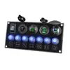 Cargador de coche modificado interruptor de 7 orificios carga rápida PD doble USB reloj voltímetro panel coche barco
