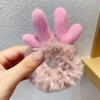 Banda para el cabello con orejas de gato para otoño e invierno, nueva banda de goma para cola de caballo alta de felpa con dibujos animados para niña pequeña, cuerda para el cabello para niños, accesorios para el cabello peludo