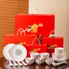 Set de Vajilla de Cerámica de Alta Calidad en Caja de Regalo para Uso Doméstico, Tazones y Platos, Regalos Prácticos para Aperturas de Tiendas y Obsequios para Clientes, Logo Personalizable