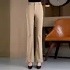 Coleção Outono 2026: Calça Feminina Preta, Elástica, Fluida, de Cintura Alta, Versátil, Moderna, Emagrecedora, Casual, Levemente Flare