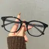 Gafas de Marco Negro Ultra Ligeras Estilo Coreano para Mujer con Miopía, Se Pueden Personalizar con Lentes Graduados de Alta Gama, Monturas de Gafas de Marco Pequeño Ovalado