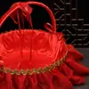 Cesta de Flores para Dama de Flor en Boda Cesta de Hombro para Dama de Honor Boda Cesta Roja para Boda China Nuevo Accesorio de Baile Cesta de Flores