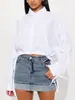 Primavera de 2026 Nova Moda Casual Transfronteiriça Amazon Europeia e Americana com Cordão Amarrar Camisa Feminina Manga Longa Top
