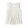 25 nuevos estilos de ropa de primavera para mujer de JJ, moda europea y americana, simples y versátiles, tops sin mangas plisados de color liso, se agregaron nuevos colores