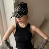 2026 Nuevo Sombrero Visera Blanco de Lunares Estilo Coreano para Mujer, Sombrero de Protección Solar para Exteriores de Primavera y Verano con Lazo, Sombrero Versátil