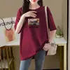Comercio Exterior Verano 2026 Estilo Nuevo Holgado Estilo Coreano Estampado de Letras Talla Grande Versátil Camiseta de Manga Corta Top Holgado para Mujer Ins