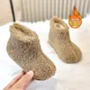 Botas de Piel para Niñas 2026 Invierno Nuevas Botas de Nieve Cálidas para Niños Botas de Algodón para Bebé Lindas Botas Cortas con Forro Polar para Niñas
