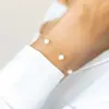 Amazon Transfronterizo Nuevo Pulsera Minimalista de Acero Inoxidable con Perlas Cadena Delgada Empalmada Joyería de Temperamento Minimalista Personalizada