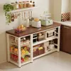 Estante de Almacenamiento de Cocina Multifuncional de Pie para Frutas y Verduras Estante de Almacenamiento para Microondas Mesa de Corte de Verduras de Múltiples Niveles para el Hogar Banco de Trabajo