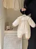 Ropa para Bebé, Chaquetas Engrosadas de Primavera y Otoño, Atuendos Elegantes de una Pieza para Bebés Niñas Recién Nacidas, Monos de Doble Capa de Princesa, Ropa de Exterior