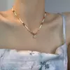 Collar de Piedra Natural con Perlas Color Champán Retro, Cadena de Clavícula Apilada de Perlas de Arroz Atmosférica, Cadena de Piedras Preciosas Colorida para el Cuello para Mujeres