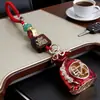 Nuevo Llavero de Carruaje de Caballo del Zodiaco 3D Incrustado con Diamantes Estilo Chino Metal Lindo Colgante de Bolsa Unisex Llavero