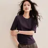 Camiseta de Manga Média de Alta Qualidade para Mulheres Outono 2026 Slim-Fit Camada Interna Camada Base Manga de Cinco Pontos Roupa Externa Top Ligeiramente Maduro que Cobre os Braços