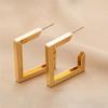 Estilo INS Nuevo Estilo Aretes de Metal Cuadrados Simples Distintivos Modernos Diamante Geométrico Colgante de Oreja Aretes de Moda Versátiles para Mujer