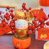 Decoración Cubo de la Fortuna de Caqui de Fruta Roja para el Año de la Serpiente, Decoración de Sala de Bodas Regalo, Suministros de Boda, Caqui Símbolo de Buena Fortuna, Decoración Artificial