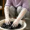 Guantes Desechables Engrosados de Manga Larga Dos en Uno con Puño Guantes Transparentes para el Hogar Guantes de Plástico para Limpieza de Manga Larga