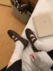 Primeiro Encontro Temporada Outono Novo Estilo Coreano Retrô Bolinhas Sapatos Mary Jane Femininos Tira Cruzada Fundo Plano Baixo Sapatinhos de Ballet