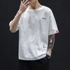 Camiseta de Lino de Verano para Hombre 2022 Nueva de Manga Corta Holgada Bordada Estilo Chino para Hombre Talla Extra Algodón y Lino Top de Media Manga