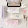 Bolsa de maquillaje de lunares estilo coreano con lazo, bolsa de almacenamiento compartimentada de gran capacidad, neceser portátil de viaje, organizador de maquillaje