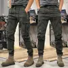 Pantalones de Trabajo Americanos Transfronterizos para Hombre de Primavera y Otoño, Pantalones Casuales Tácticos Funcionales Rectos para Exterior para Hombre, Pantalones tipo Leggings para Hombre