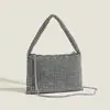 Bolso Transfronterizo de Comercio Exterior para Mujer 2025 Nuevo Modelo Bolso de Mano Totalmente con Pedrería Bolso de Noche Bolso de Cadena de Pedrería a la Moda Sencillo para Mujer