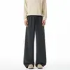 Calça reta xadrez retrô estilo americano, calça casual larga de cintura ajustável por cordão, nova coleção de outono, design unissex, versátil