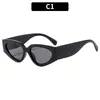 Gafas de Sol Retro Ojo de Gato con Bloques de Color Blanco y Negro Estilo Coreano Moda Personalidad Versátiles Modernas Gafas Nuevas para Mujeres Celebridades de Internet