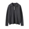 Casual y Versátil Color Puro Manga Larga para Mujer Otoño e Invierno Nuevo Suéter Top Interior Tejido de Cachemira Camiseta Básica Cuello Polo