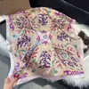 Cachecol quadrado de seda estilo europeu e americano 70cm vintage estampado com castanha de caju arte faixa de cabelo terno com lenço decorativo