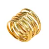 Anillo de Aro de Moda Europeo y Americano Transfronterizo de Nuevo Estilo Multicapa Exagerado para Mujer con Diseño Creativo y Anillo de Moda Versátil