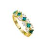Zhuozhifan 2023 Nuevo Modelo Anillo de Plata de Ley S925 Moda Piedra Preciosa de Color Esmeralda Artificial Fila de Diamantes Estilo Personalizado Moda para Mujer
