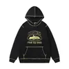 Cort Marca Tendência Americana Alcatraz Moletom com Zíper Solto High Street Conjunto Moletom Calça Estampada com Letras Masculino Outono Inverno