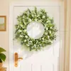 Guirnalda de plantas artificiales transfronteriza, corona de margaritas y hierba de eucalipto, decoración de puerta, flores artificiales de plástico, plantas acuáticas, colgante de decoración de boda