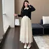 AliceRopa de maternidad elegante y suave estilo francés, traje falso de dos piezas, chic y elegante para usar como abrigo, Otoño 2026