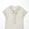 La ropa de moda europea y americana más vendida de la marca Z en AliExpress: camisa de lunares transfronteriza con lazo, en dulce y fresco color albaricoque, ZA