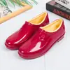 Botas de Lluvia para Mujer Suela Plana Zapatos de Goma para Cocina Boca Baja Forro de Felpa Cálidos Caña Baja Antideslizantes Cortos Zapatos de Protección para el Trabajo Zapatos Impermeables