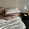 Lujoso juego de cuatro piezas de algodón de fibra larga 100S de alto número de hilos, funda de edredón de satén jacquard sedoso de algodón puro, sábana bajera y sábana de cama