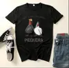 Nova camiseta casual estampada de manga curta solta estilo europeu e americano para mulheres 2