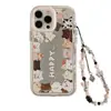 Estuche de Crema con Espejo de Mascota Linda de Círculo Completo Adecuado para Apple 17Pro, Estuche Protector Girly Suave y Adorable para iPhone16/12