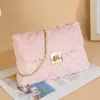 Bolso de Hombro con Cierre Nueva Moda Estilo Coreano para Mujer de Piel 2025 Otoño e Invierno de Moda Bolso Cuadrado Pequeño con Cadena Bolso Cruzado Sencillo
