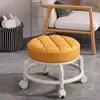 Banqueta Pequena com Rodas Giratórias para Uso Doméstico, Banqueta Baixa Móvel, Bancada Pequena para Sala de Estar, Banqueta Redonda Pequena para Limpeza do Chão, Troca de Sapatos na Porta