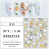 Pegatinas para arte de uñas flor melocotón calcomanías nuevo verano Margarita flor de melocotón fresa pegatinas con pegamento pegatinas para uñas